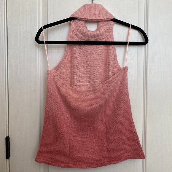 GUESS Ombre Pink Turtleneck Sequin Halter Sweater size XL - Y2K - Picture 3 of 7